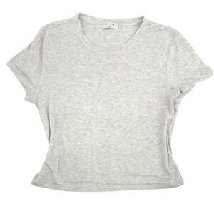 Aritzia Babaton Everyday Tee L Gray Drapey Stretch Crewneck Minimalist 67557
